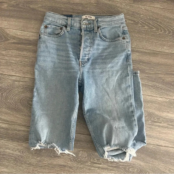 Originals 90's High Rise Ankle Crop in Destroy Sanded Blue - Picture 6 of 8